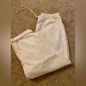Aerie White Cotton Pants
